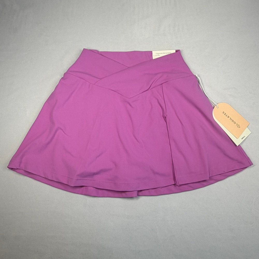 Blogilates Crisscross Slit Skort First Bloom Purple Active Skirt Small NWT